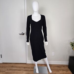 Madewell NWT Black Long Sleeve Ribbed Dress Sz XL